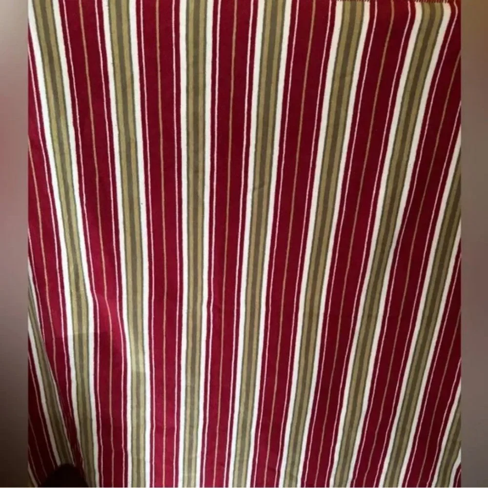 Woolrich Cotton Blend Warm Striped Maroon Tan and White Throw Blanket 54